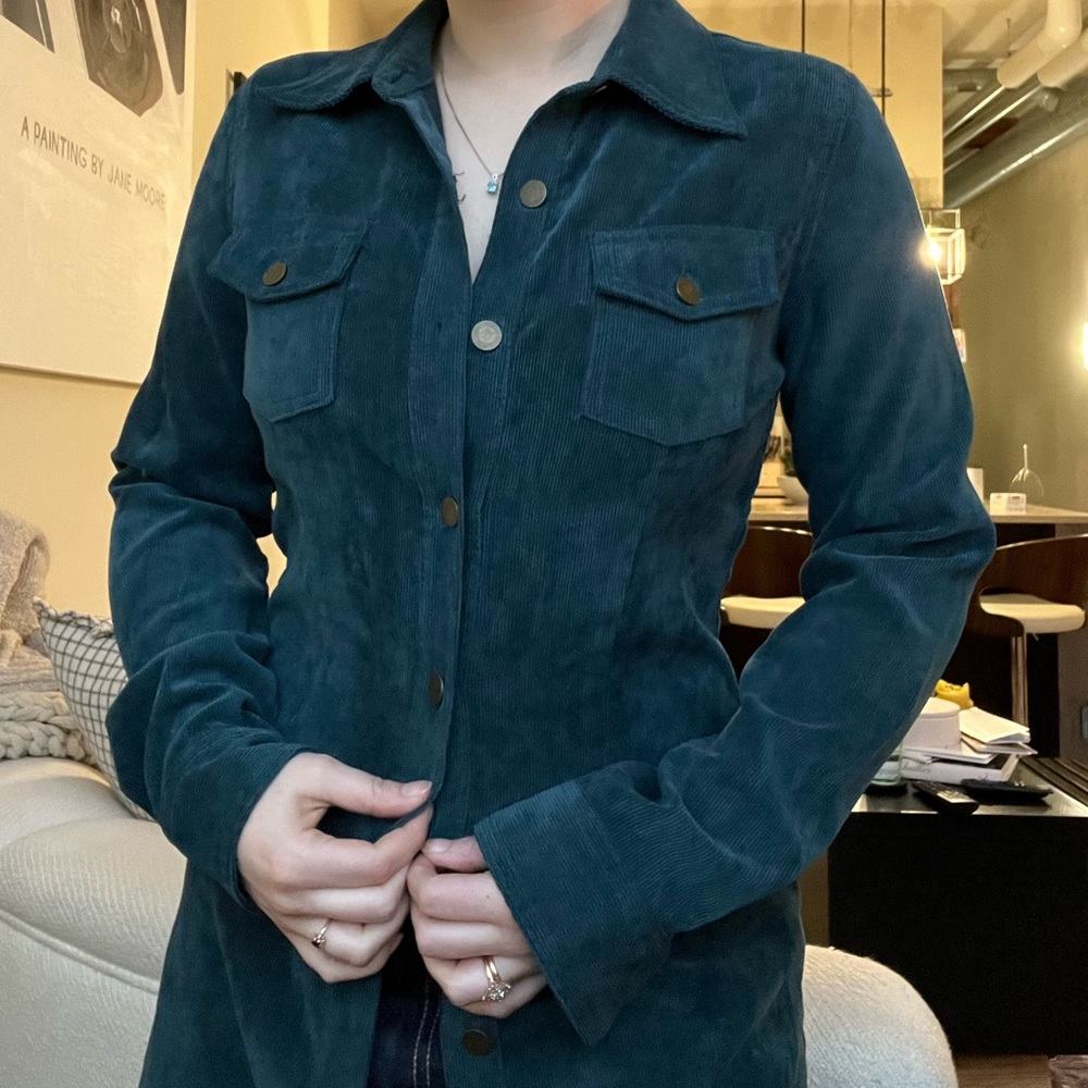 Green corduroy shirt/dress